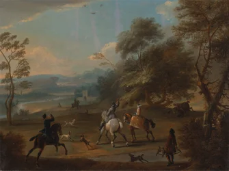 Eine Falkenjagdgesellschaft